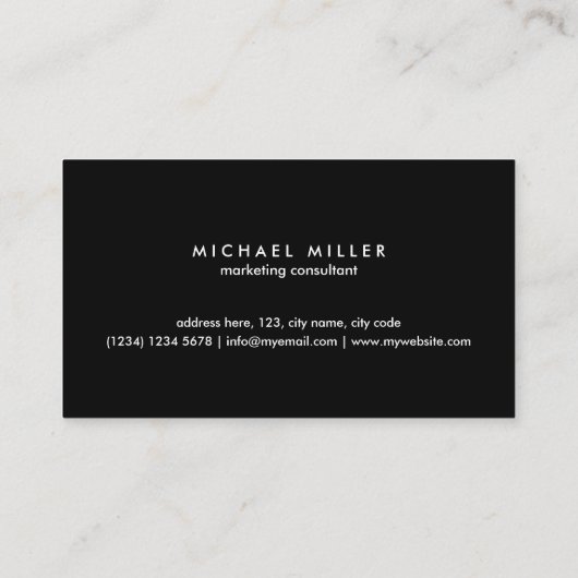 Blue black stripe simple minimal smart masculine 名刺 (裏面)