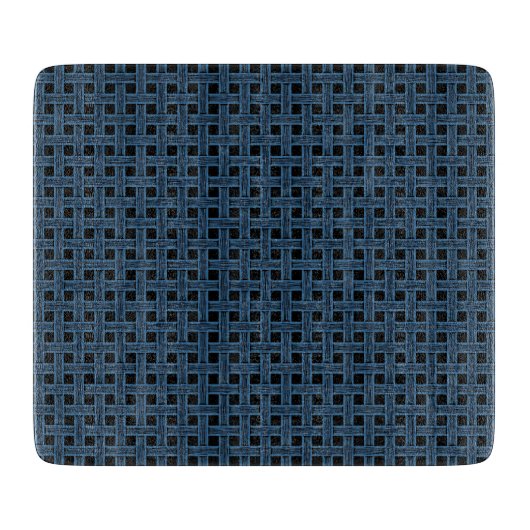 Blue Black Weave Pattern カッティングボード (正面)