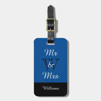 BLUE/BLACK/WHITEの"氏及び夫人"シックな荷物TAG_ ラゲッジタグ