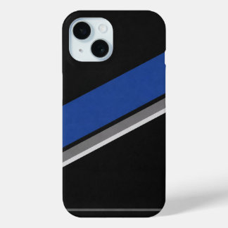 Blue Black & White Abstract Pattern Phone Case iPhone 15ケース