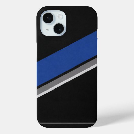 Blue Black & White Abstract Pattern Phone Case  Case-Mate iPhoneケース (裏面)