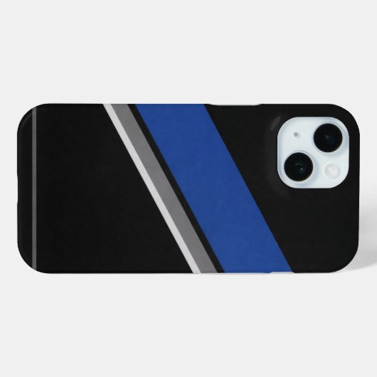Blue Black & White Abstract Pattern Phone Case  Case-Mate iPhoneケース (裏面 (横))