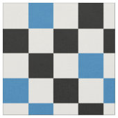 Blue Black White Checkered Pattern Design  ファブリック (クローズアップ)