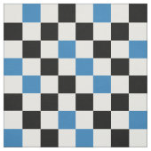 Blue Black White Checkered Pattern Design  ファブリック (見本)