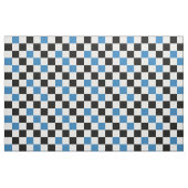 Blue Black White Checkered Pattern Design  ファブリック (ファットクウォーター)
