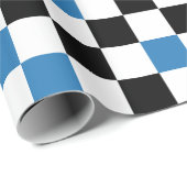 Blue Black White Checkered Pattern Design  ラッピングペーパー (ロールコーナー)