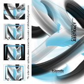 Blue Black White Gray Abstract  キャンバスプリント