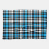 Blue Black White Plaid Tartan Pattern Design  キッチンタオル (横)