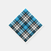 Blue Black White Plaid Tartan Pattern Design  スタンダードカクテルナプキン (角)