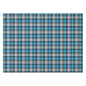 Blue Black White Plaid Tartan Pattern Design  テーブルクロス (正面(横))