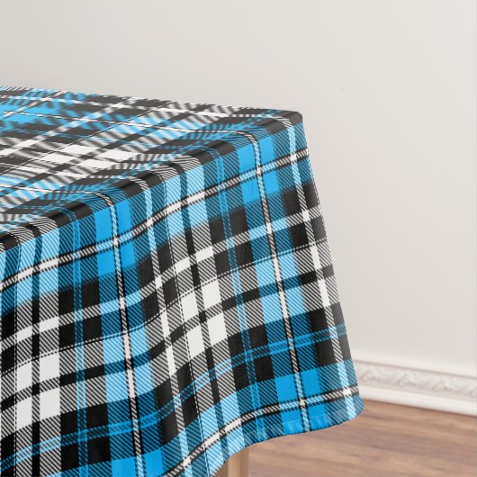 Blue Black White Plaid Tartan Pattern Design  テーブルクロス (インサイチュ)
