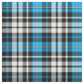 Blue Black White Plaid Tartan Pattern Design  ファブリック (見本)