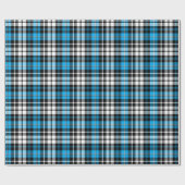 Blue Black White Plaid Tartan Pattern Design  ラッピングペーパー (フラット)