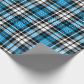 Blue Black White Plaid Tartan Pattern Design  ラッピングペーパー (角)
