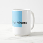 Blue Black White Plain Elegant Own Name コーヒーマグカップ (正面右)