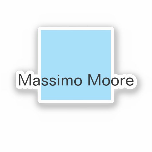 Blue Black White Plain Elegant Own Name シール (正面)