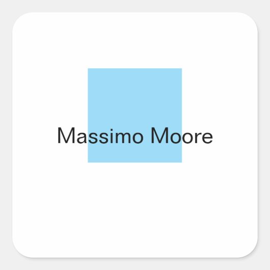 Blue Black White Plain Elegant Own Name スクエアシール (正面)