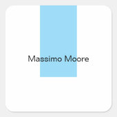 Blue Black White Plain Elegant Own Name スクエアシール (正面)