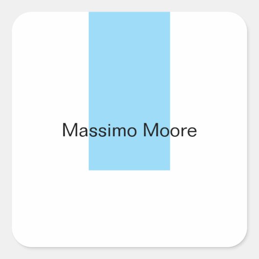 Blue Black White Plain Elegant Own Name スクエアシール (正面)