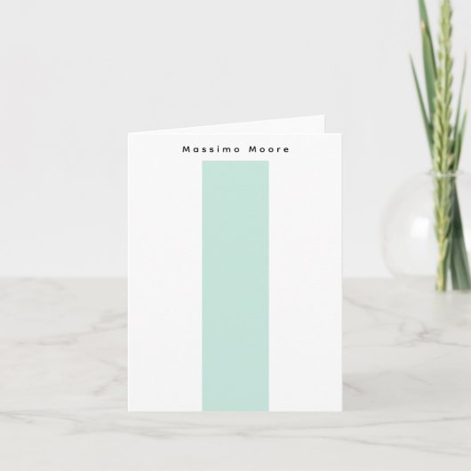 Blue Black White Plain Elegant Own Name ノートカード (正面)