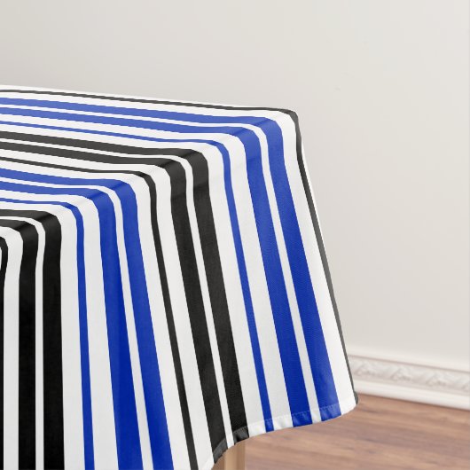 Blue Black White Stripes Pattern Design  テーブルクロス (インサイチュ)