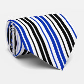 Blue Black White Stripes Pattern Design  ネクタイ (ロール)