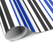 Blue Black White Stripes Pattern Design  ラッピングペーパー (ロールコーナー)
