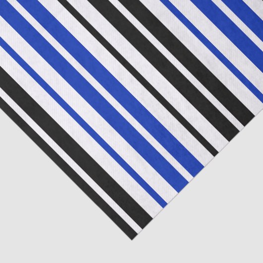 Blue Black White Stripes Pattern Design  薄葉紙 (詳細)