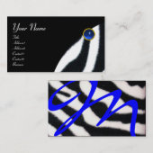 BLUE BLACK WHITE ZEBRA FUR モノグラム ,Sapphire 名刺 (正面/裏面)