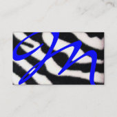 BLUE BLACK WHITE ZEBRA FUR モノグラム ,Sapphire 名刺 (裏面)