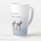 Blue Black Zebras Be Your Own Kind of Beautiful カフェラテマグ (右アングル)