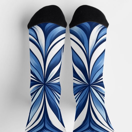 Blue Bliss Organic Floral ソックス (上部)