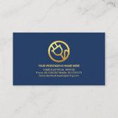 Blue Blocks金ゴールド電気機械配線 名刺 (裏面)