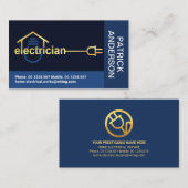 Blue Blocks金ゴールド電気機械配線 名刺 (正面/裏面)