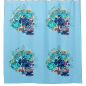 BLUE BLOOM REQUIEM シャワーカーテン (正面)