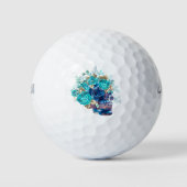 Blue Bloom Requiem Golf Balls – Premium Floral Pat ゴルフボール (正面)