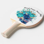 Blue Bloom Requiem Ping Pong Paddle – Artistic Flo 卓球ラケット (正面アングル)