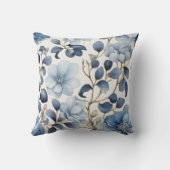 Blue Bloom Reverie – Floral Duvet Cove Accent  クッション (裏面)