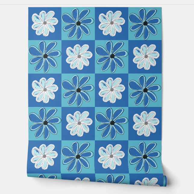 Blue Bloomed Lines - Blauwe Bloeiende Lijnen 壁紙 (ほどく)