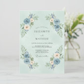 Blue Blossom Arch Romance Wedding 招待状 (スタンド正面)