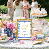 Blue blossom florals "Love is Sweet" Sign 招待状