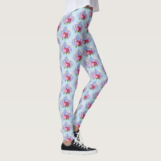 Blue Blumenstrauss Leggings レギンス (右)