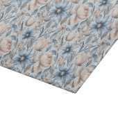Blue & Blush Botanical Watercolor  カッティングボード (角)