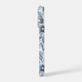 Blue & Blush Botanical Watercolor iPhoneケース (左側面)