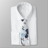 Blue Blush Floral Watercolor Paint ネクタイ (タイ)