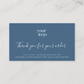 Blue BohoフローラロゴありがとうございますBusiness Insert 名刺 (正面)