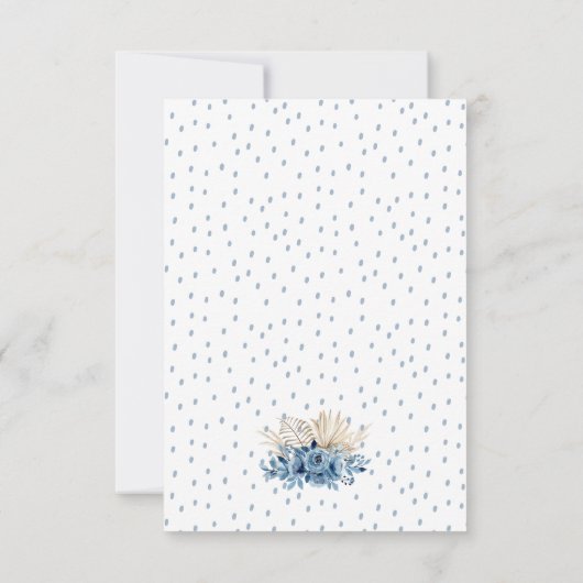 Blue Boho Baby Shower Invitation 招待状 (裏面)