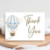 Blue Boho Bear Baby Shower  サンキューカード