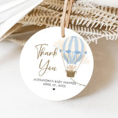 Blue Boho Bear Baby Shower  フェイバータグ