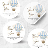 Blue Boho Bear Baby Shower  ラウンドシール